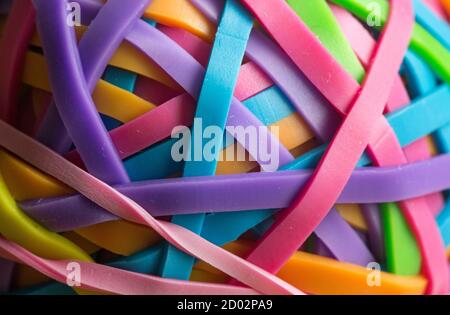 Bunte Gummiband Ball erschossen Nahaufnahme Stockfoto