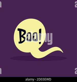Comic-Bubble-Chat mit boo-Nachricht. Halloween-Symbol - Vektor Stock Vektor