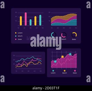 Fortschrittsdiagramme UI-Elemente-Kit Stock Vektor