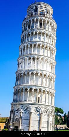 Der Schiefe Turm von Pisa (Torre pendente di Pisa).Italien Stockfoto