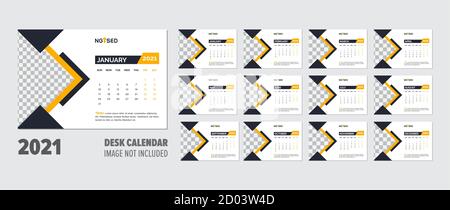 Creative 2021 Schreibtisch Kalender Design Vektor Vorlage Stock Vektor
