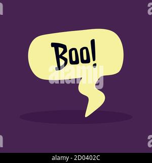Comic-Bubble-Chat mit boo-Nachricht. Halloween-Symbol - Vektor Stock Vektor