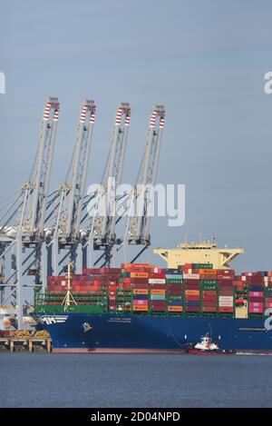 HMM Southampton und Thames Sailing Barge Mai. Flussmündung Der Themse Stockfoto