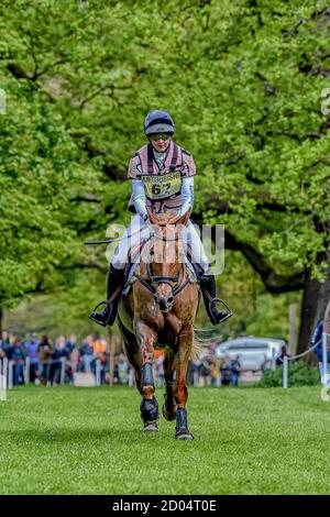 Georgie Spence Badminton Horse Trials Gloucester Mai 2019. Georgie Spence Equestrian Vielseitigkeitvertreten Großbritannien Reiten Halltown Harley in der Stockfoto