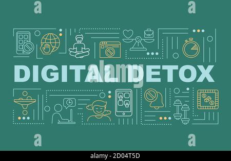 Digital Detox Wort Konzepte Banner Stock Vektor