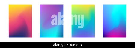 Set mit Farbverlauf für Deckel. Abstrakte A4-Farbe. Minimal Fluid Design Kollektion. Geschäfts- oder Werbedesign. Helles dynamisches Mesh für Poster. Vektor Stock Vektor