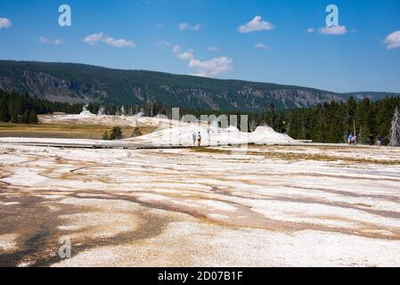 Stunning geysers in Yellowstone National Park, Wyoming, USA Stock Photo