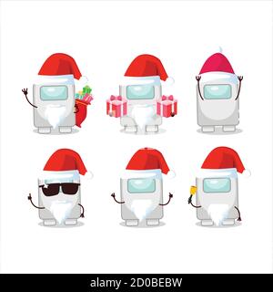 Santa Claus Emoticons mit unter uns weißen Zeichentrickfigur Stock Vektor
