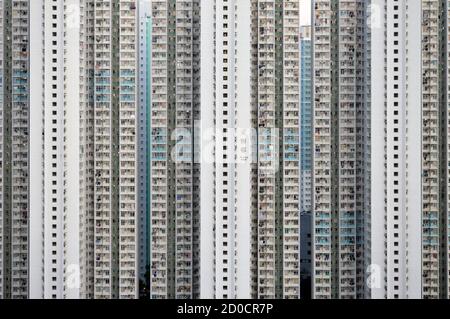 Wohngebäude in Tin Shui Wai New Town, New Territories, Hong Kong Stockfoto