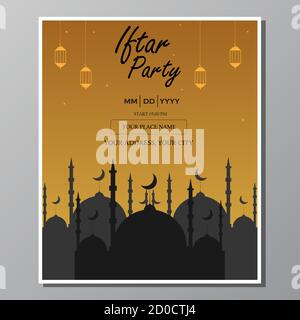 Illustration Vektor Design von Iftar Party Flyer Stock Vektor