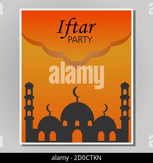 Illustration Vektor Design von Iftar Party Flyer Stock Vektor