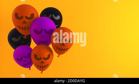 Halloween Ballons Orange Hintergrund mit Copy Space Stockfoto