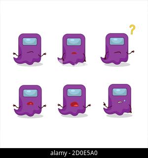 Cartoon Charakter des Geistes unter uns lila mit welchem Ausdruck Stock Vektor