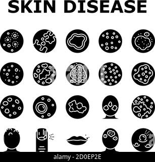 Skin Disease Symptom Collection Icons Set Vector Stock Vektor