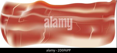 Frischer Speck auf weißem Hintergrund, Vektor Stock Vektor