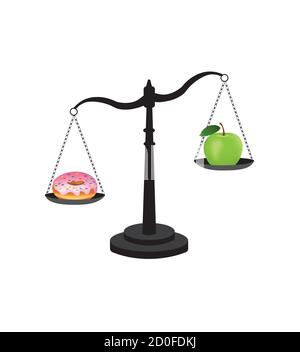 Gesunde gegen ungesunde Lebensmittel. vektor-Illustration Stock Vektor