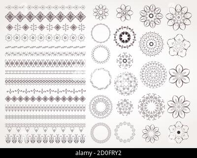 Vektor-Set von dekorativen Rand, Blumen und Elemente für Design. Stock Vektor