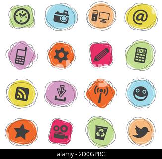 Social-Media-Icon-set Stock Vektor