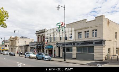 Die Oamaru Public Library in Thames Street, Oamaru, Neuseeland. Früher das 'Oamaru Athenaeum and Mechanics Institute' Stockfoto