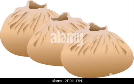 Salapao Dampf Brötchen Illustration chinesische Küche Stock Vektor