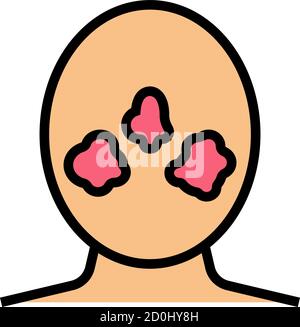 Rosacea Hautkrankheit Farbe Symbol Vektor Illustration Stock Vektor