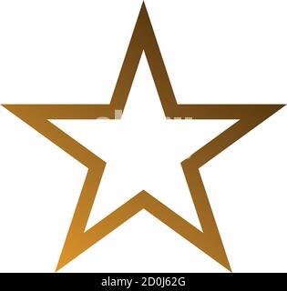 Stern flach Symbol Gold Farbe auf weißem Hintergrund Stock Vektor