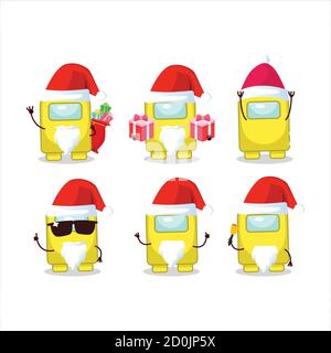 Santa Claus Emoticons mit unter uns gelben Zeichentrickfigur Stock Vektor