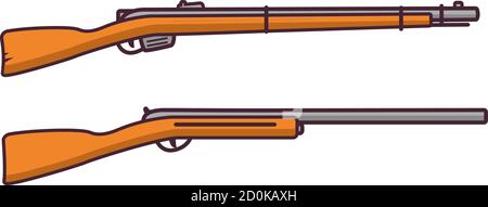 Schusswaffengewehr. Waffen Geschütze.isoliert auf einem weißen Hintergrund. Stock Vektor