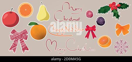 vektor-Set von Weihnachtssticker Stock Vektor