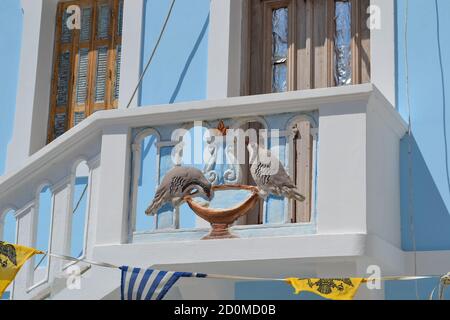 Karpathos, eine herrliche griechische Insel, die vom Mittelmeer gespült wird. Stockfoto