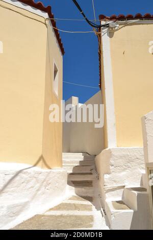 Karpathos, eine herrliche griechische Insel, die vom Mittelmeer gespült wird. Stockfoto