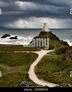 Llanddwyn Lighthouse, Anglesey Stockfoto