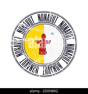 Nunavut Provinz, Kanada. Vektor-Poststempel auf weißem Hintergrund Stock Vektor