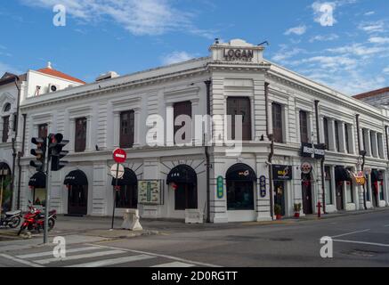 Georgetown, Penang/Malaysia - Feb 14 2020: Penang Kolonialarchitektur. Stockfoto