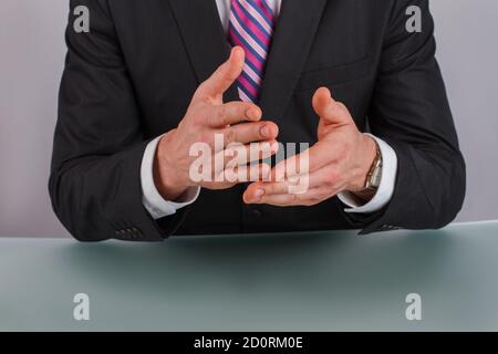 Geschäftsmann oder Politiker geben inteview. Stockfoto