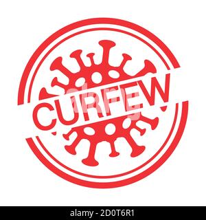 Piktogramm Bild curfew Illustration. Coronavirus. Bleib zu Hause Stock Vektor
