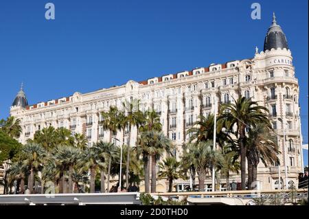 Frankreich, französische riviera, Cannes, das Carlton Hotel ist ein 5-Sterne-Luxus mit 343 Zimmern, davon 39 Suiten auf der Croisette in der Kinostadt Stockfoto