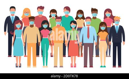 Coronavirus. Neue Coronavirus 2019-nKoV , Menschen in blauen medizinischen Maske. Quarantäne Coronavirus Konzept Vektor Illustration Stock Vektor