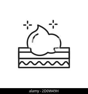 Feuchtigkeitsspendende schwarze Linie Symbol. Hautschicht. Stock Vektor