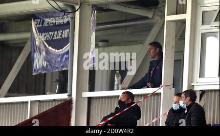 Hartlepool United Manager Dave Challinor beim Vanarama National League Spiel zwischen Hartlepool United und Aldershot Town im Victoria Park, Hartlepool am Samstag, 3. Oktober 2020. (Quelle: Christopher Booth © MI News)   MI Newsl Quelle: MI News & Sport /Alamy Live News Stockfoto