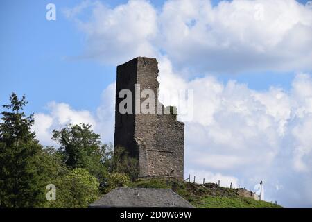 Ruine der Burg Coraidelstein, Klotten Stockfoto
