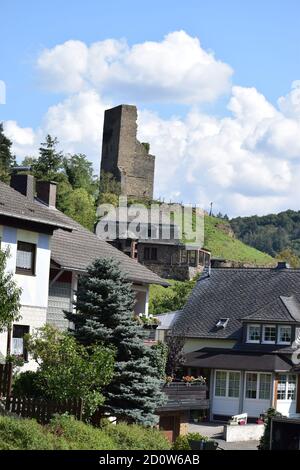 Ruine der Burg Coraidelstein, Klotten Stockfoto