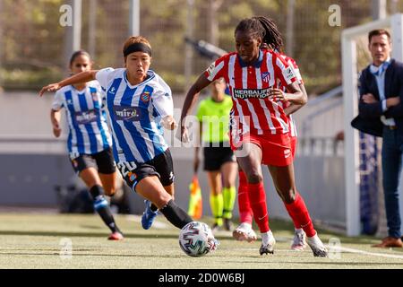 Barcelona, Spanien. Oktober 2020. Spanische erste Division La Liga Frauen Fußballspiel Espanyol gegen Atletico Madrid in Ciudad Deportiva Dani Jarque, Barcelona, 03. Oktober 2020 La Liga/Cordon Press Credit: CORDON PRESS/Alamy Live News Stockfoto