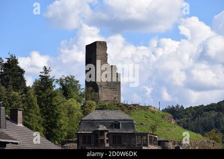 Ruine der Burg Coraidelstein, Klotten Stockfoto