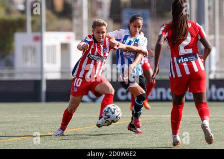 Barcelona, Spanien. Oktober 2020. Spanische erste Division La Liga Frauen Fußballspiel Espanyol gegen Atletico Madrid in Ciudad Deportiva Dani Jarque, Barcelona, 03. Oktober 2020 La Liga/Cordon Press Credit: CORDON PRESS/Alamy Live News Stockfoto