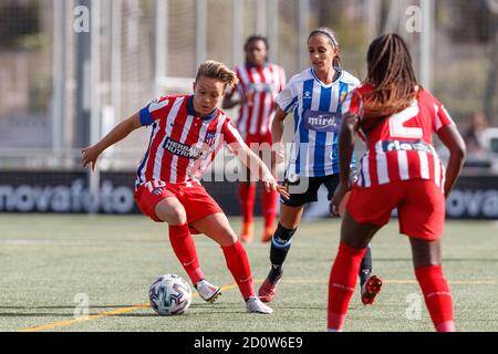 Barcelona, Spanien. Oktober 2020. Spanische erste Division La Liga Frauen Fußballspiel Espanyol gegen Atletico Madrid in Ciudad Deportiva Dani Jarque, Barcelona, 03. Oktober 2020 La Liga/Cordon Press Credit: CORDON PRESS/Alamy Live News Stockfoto