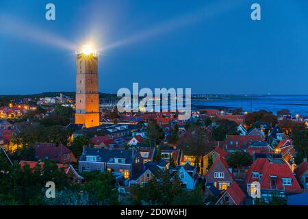 Der Brandaris ist ein Leuchtturm auf der niederländischen Wattenmeerinsel Terschelling in Friesland. Es ist der älteste Leuchtturm in den Niederlanden, der als R aufgeführt ist Stockfoto