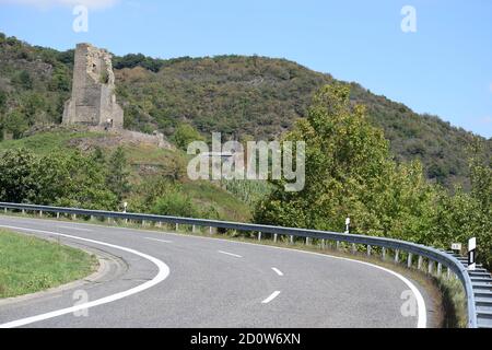 Ruine der Burg Coraidelstein, Klotten Stockfoto