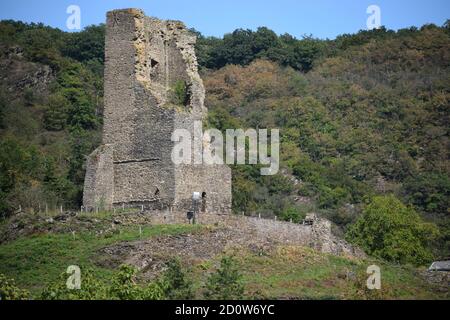 Ruine der Burg Coraidelstein, Klotten Stockfoto