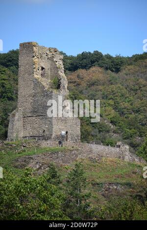 Ruine der Burg Coraidelstein, Klotten Stockfoto